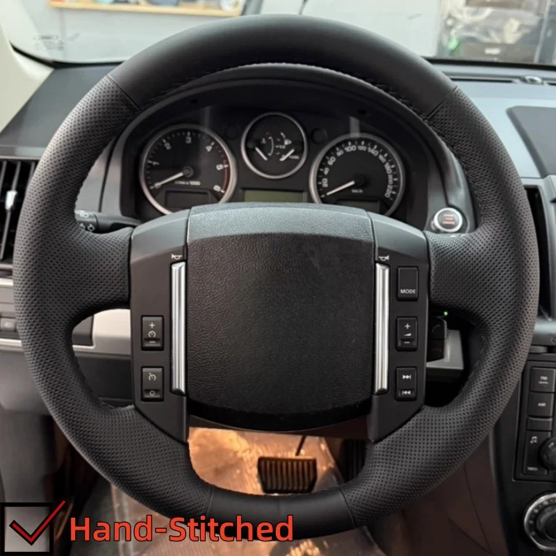 

Custom Hand Sewing Anti-slip Genuine Leather Car Steering Wheel Cover For Land Rover Freelander 2 2007 2008 2009 2010 2011 2012