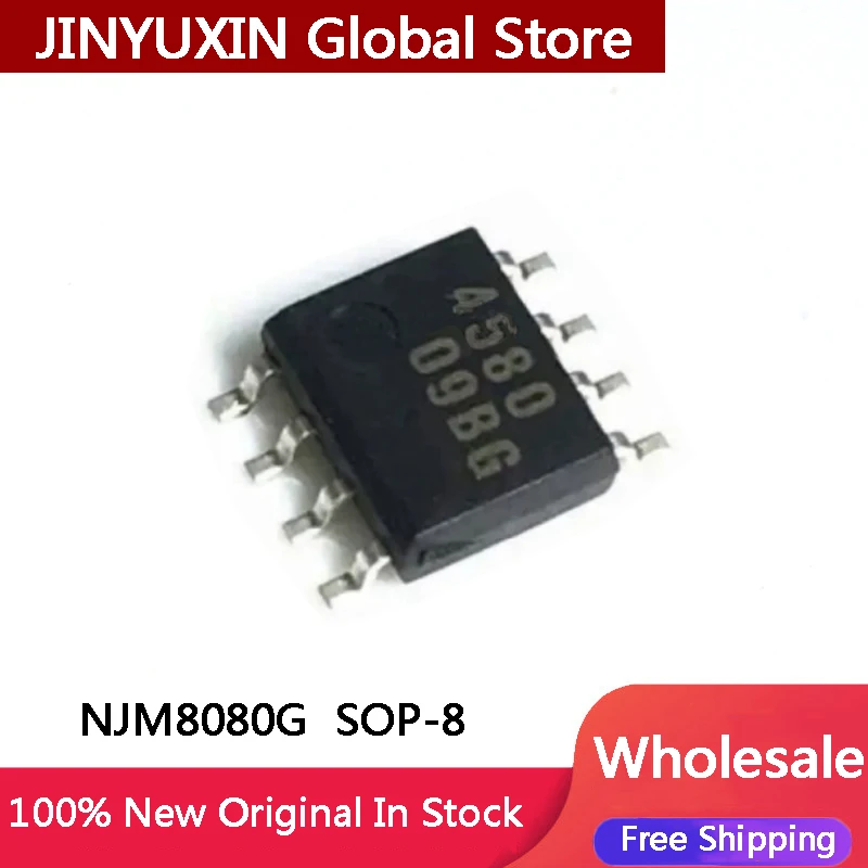 10-100Pcs NJM8080G NJM8080 8080 SOP-8 Dual Operational Amplifier Patch IC Chip In Stock Wholesale