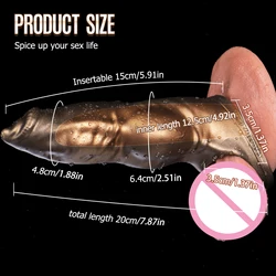 Oieffur Cock Ring For Men Penis Sheath Adult Supplies Ejaculation Delay Sleeve for the Penis Extension Cock Sex Toys Adult Toys