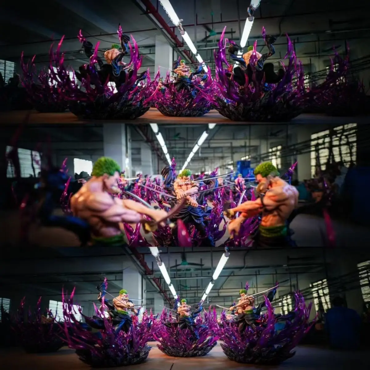 Jt uma peça roronoa zoro anime figura zoro força max estátua 30cm modelo estatueta de ação pvc ornamento de mesa figma brinquedos colecionáveis