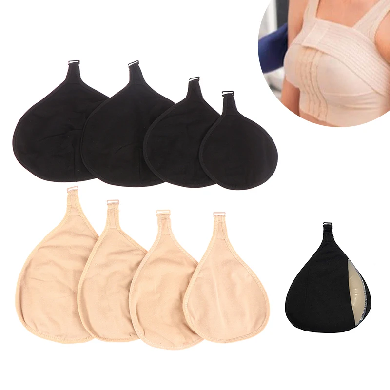 Women Silicone Breast Forms Protective Cover Cotton Protect Pocket For Mastectomy Prosthesis Artificial Triangle Fake Boobs