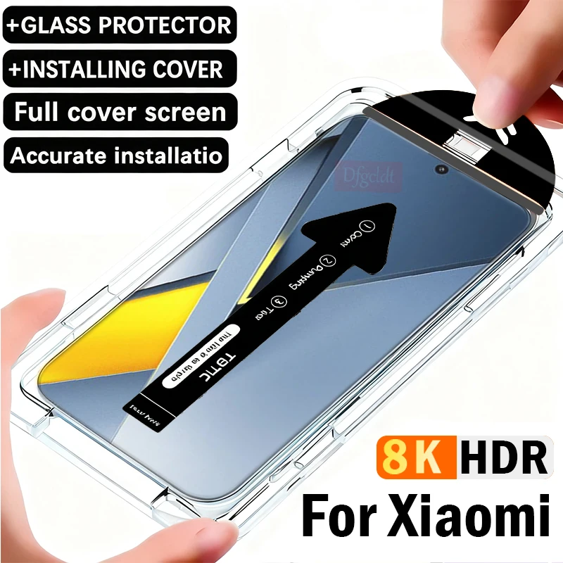 

8K Dust Free Auto Installation Screen Protector for Xiaomi Poco F8 Ultra HD Tempered Glass for Poco F8 Pro 5G Protective Film