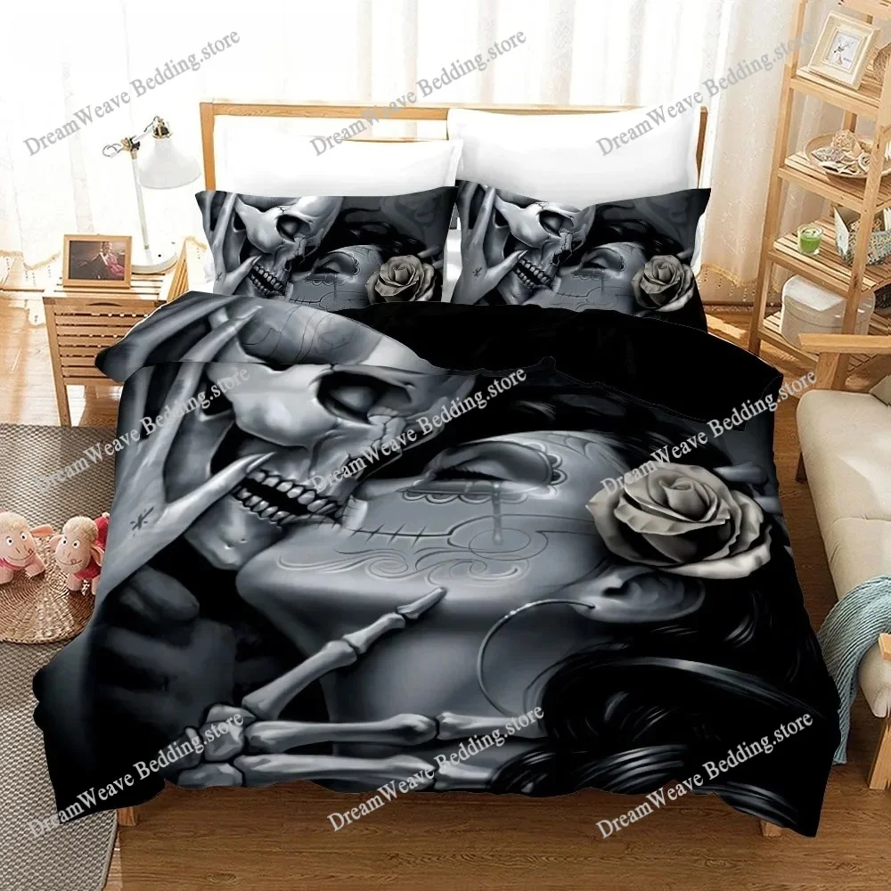 

Sexy Beauty Skeleton Girl Bedding Set 3d Duvet Cover Polyester Comforter Cover Twin Queen King Single Size Luxury Fashion Gift