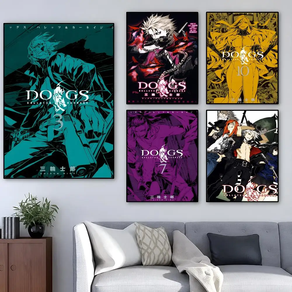 Manga DOGS Bullets And Carnage Poster Pop Wall Art PP Decorative Water-Resistant Print Apartment Dorm Office Room Decor Gift