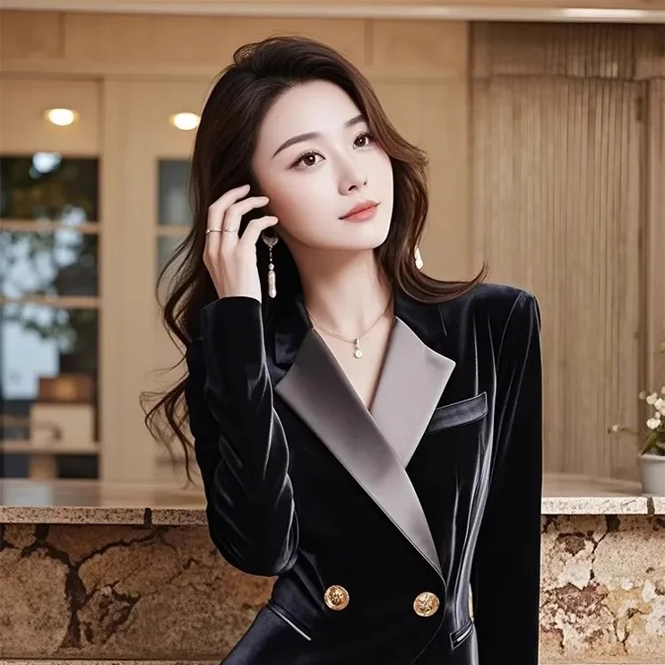 

Рекомендация уровня Чао! Ort Индивидуальный женский костюм Jaet Color Blo Street Sle Ele Fit And Flare Faionable Coat