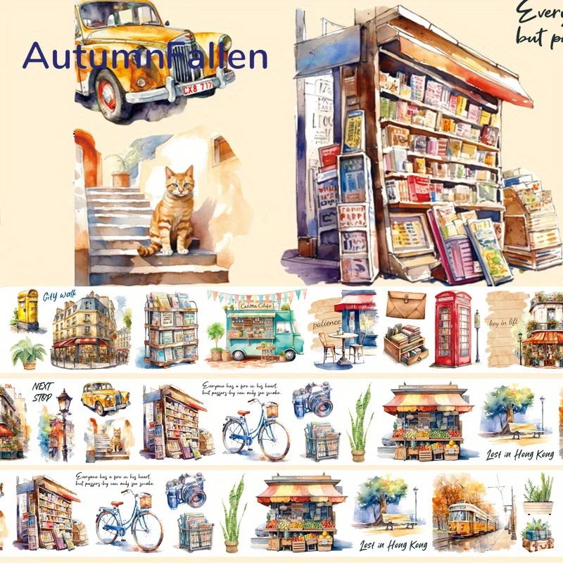 Matte PET Washi Tape City Kitten Transparent Roll Sticker Decorative Adhesive Tape For Scrapbooking Journal Aesthetic Stationery