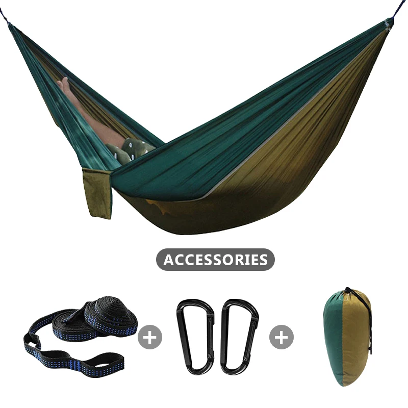 300*200cm Large Portable Hammock Swing With 2 Tree Strap 2-3 People Nylon Parachute Camping Hammock For Backpacking Travel Beach