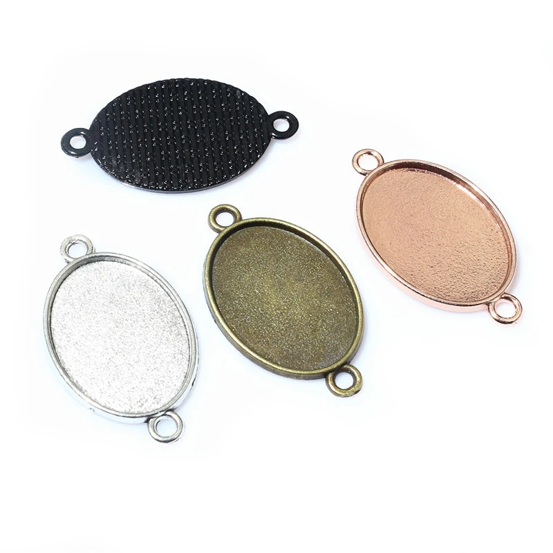 10pcs 18x25mm Inner Size 3 Colors Plated Classic Style  Cameo Cabochon Base Setting Charms Pendant necklace findings