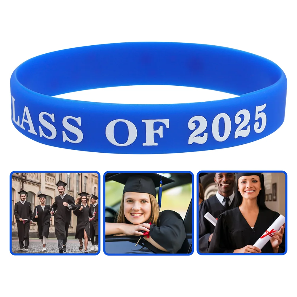 

10 Pcs Flash Graduation Party Wristbands Men Women Stickers Silicon Bracelets Silica Gel Festival Blue