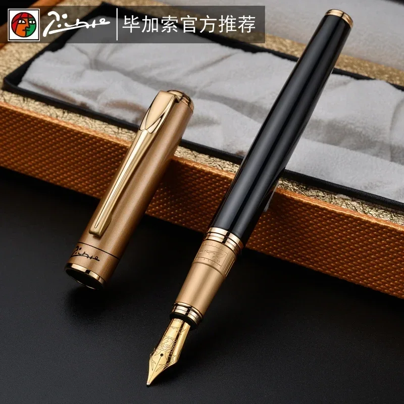 

Picasso 906 Athens Dynasty Fine Nib / Calligraphy Bent Nib Fountain Pen Original Box Optional Black with Noble Golden/Silver Cap