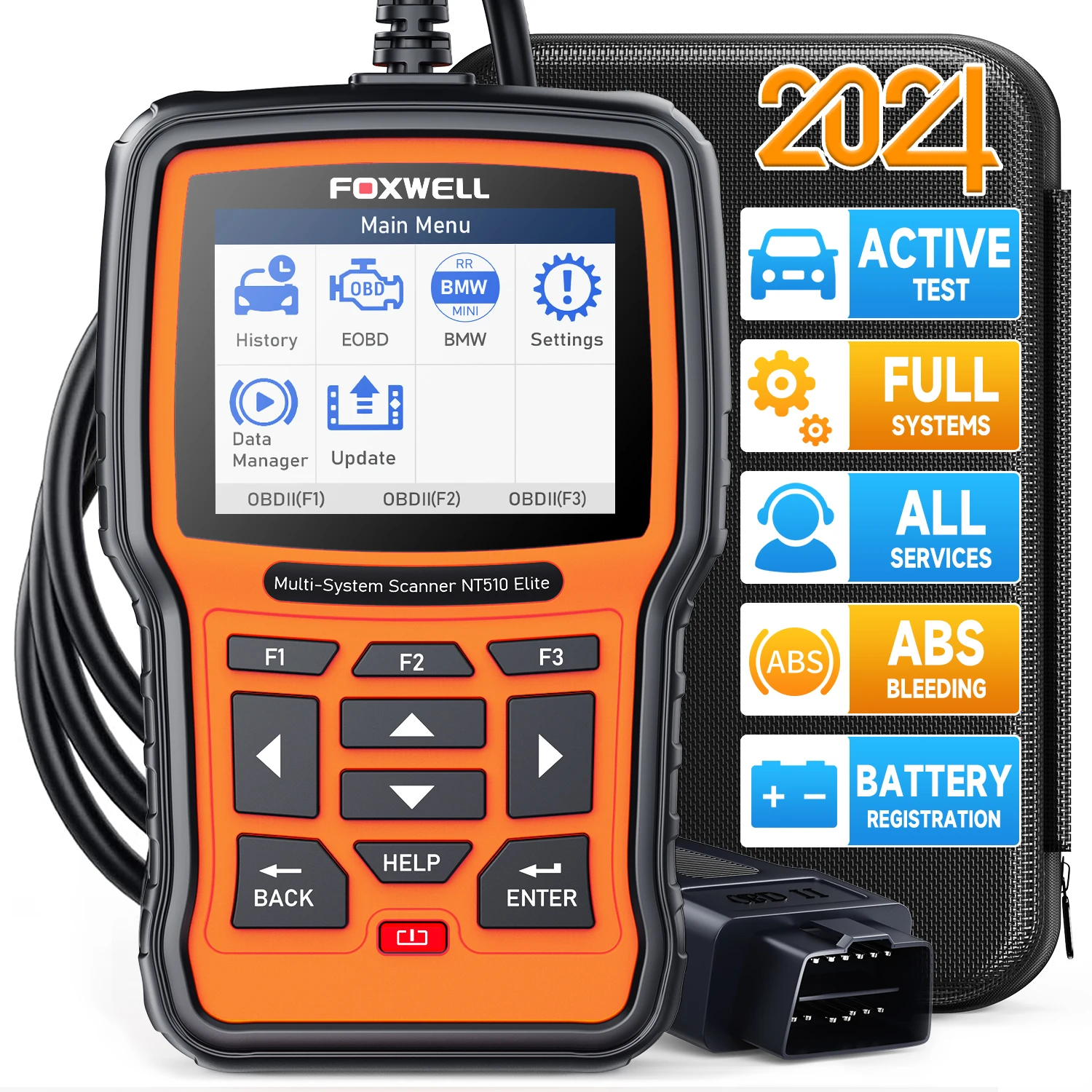 FOXWELL NT510 Elite Wireless OBD2 Scanner All System Bi-Directional Diagnostic Tools Oil Reset EPB SAS TPS TPMS OBD 2 Auto Scan