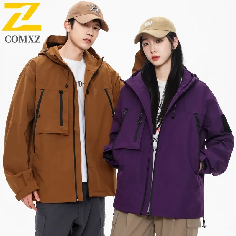 COMXZ سترة واقية سترة يندبروف مقاوم للماء فضفاض المشي لمسافات طويلة التخييم خندق معطف 2025 السفر العصرية عالية الجودة ملابس خارجية للرجال #1