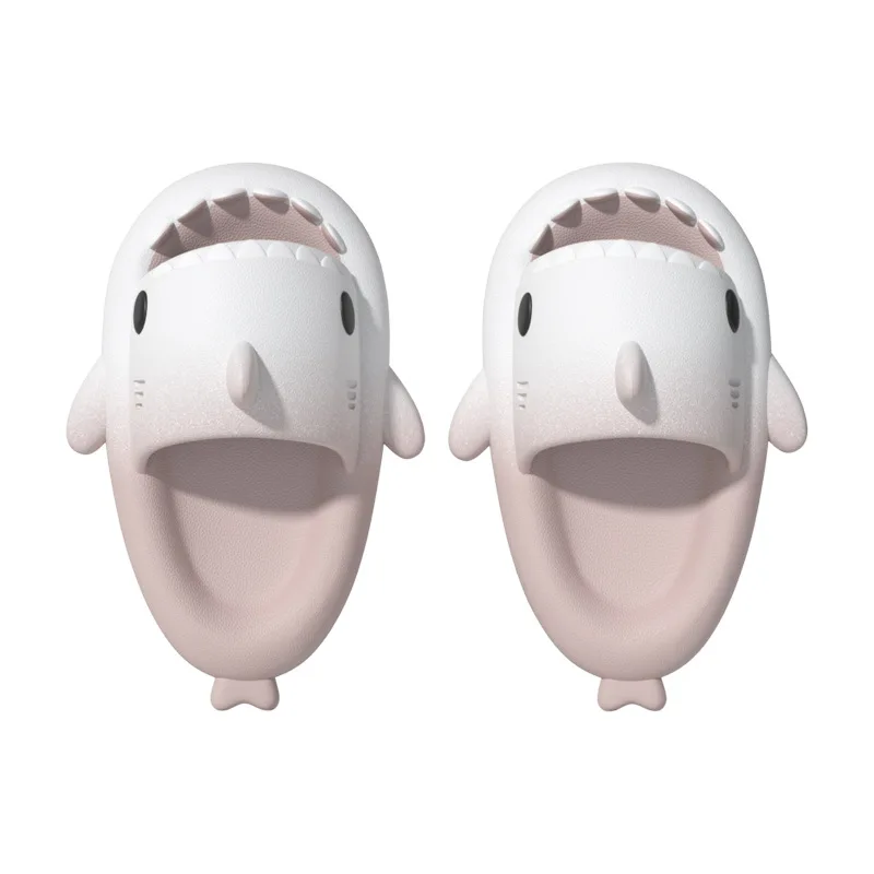 Zapatillas de tiburón de suela gruesa para hombre y mujer, zapatos antideslizantes con estampado de Panda para interiores y exteriores, toboganes de