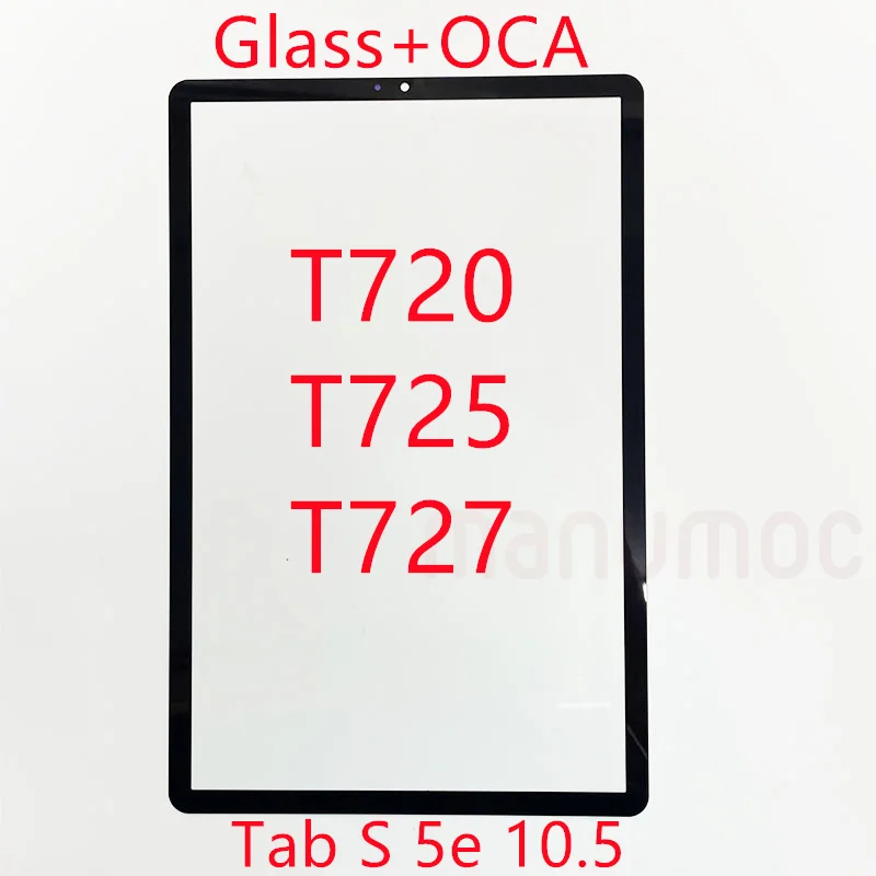 For Samsung Galaxy Tab S5E T725 T720 T727 Front Screen Outer Glass With OCA Glue Tablet LCD Display Replacement Parts