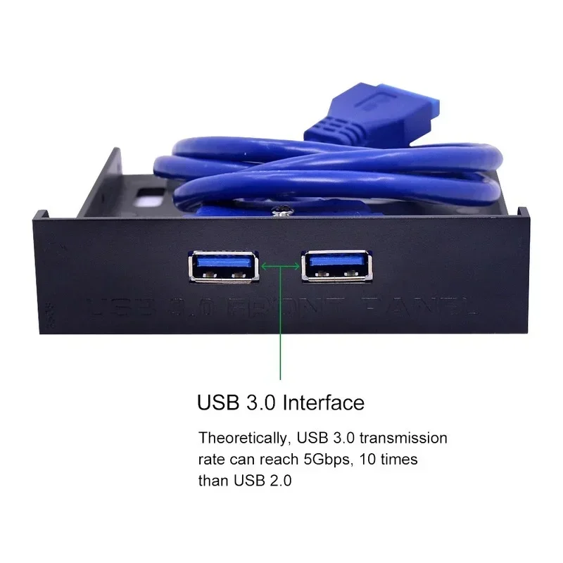 2 Port USB 3.0 Front Panel 20 Pin USB3.0 Hub Expansion Bay Adapter Plastic Bracket for PC Desktop 3.5 Inch Floppy Bay 1pcs