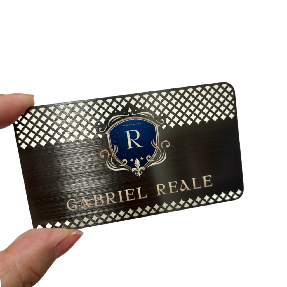 Customized inquiry High Quality Premium Gold Metal Business Card Logo Embossed Metal Mirror Engraved Business Card Gold