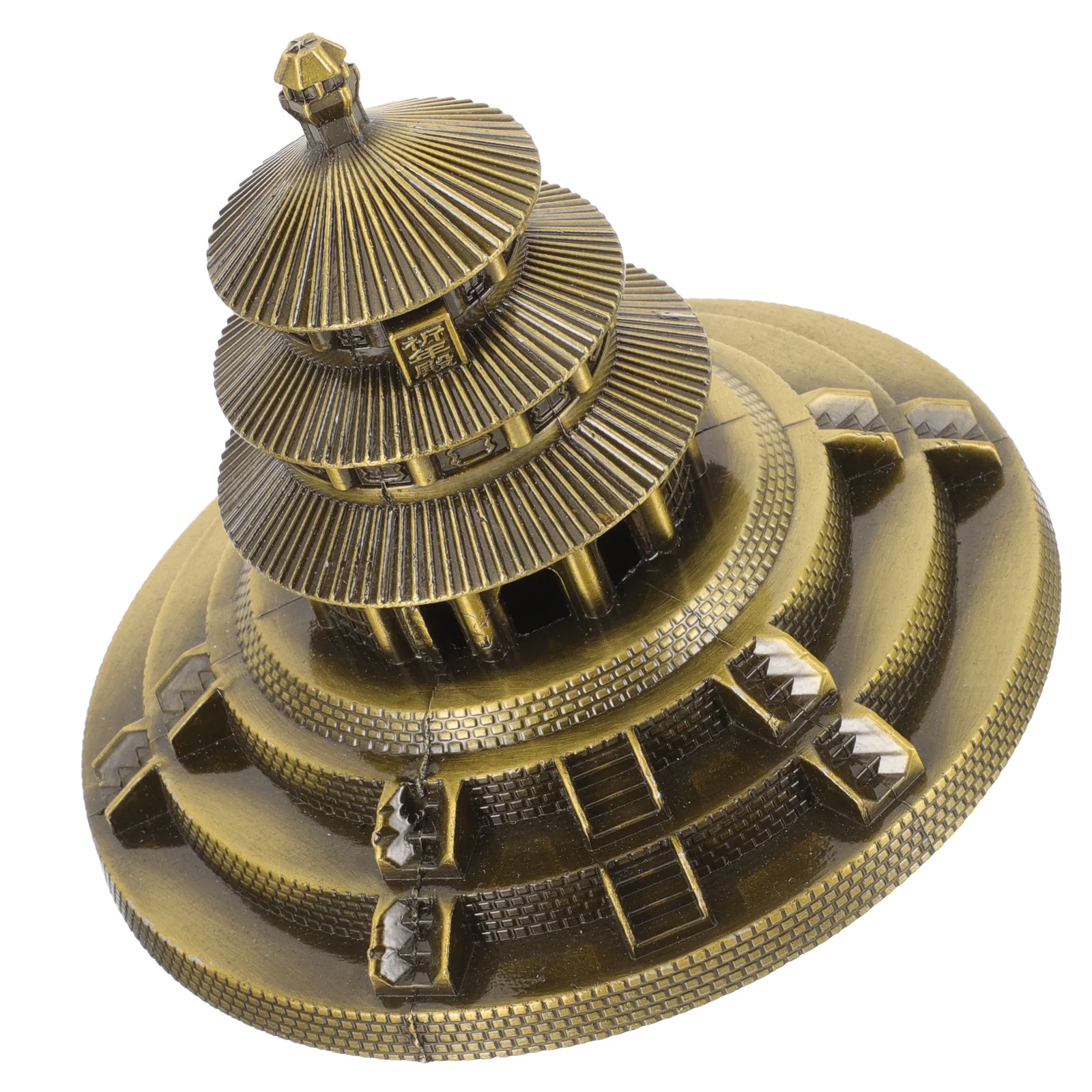 

Temple of Heaven Ancient Building Architecture for Home Small Prop Decor Statue Chinese Style Metal Craft Finished Product