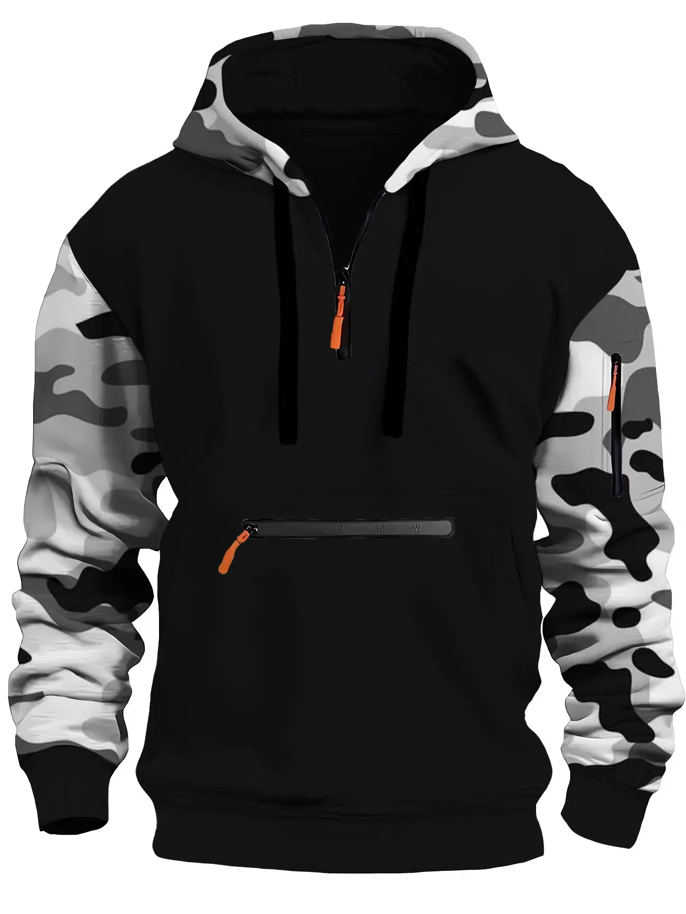 Herbst und Winter Herren neuer lässiger Kapuzenpullover Qualität Tarnung Armreißverschluss Langarmpullover Trend Hoodie Ins Fashion Skids