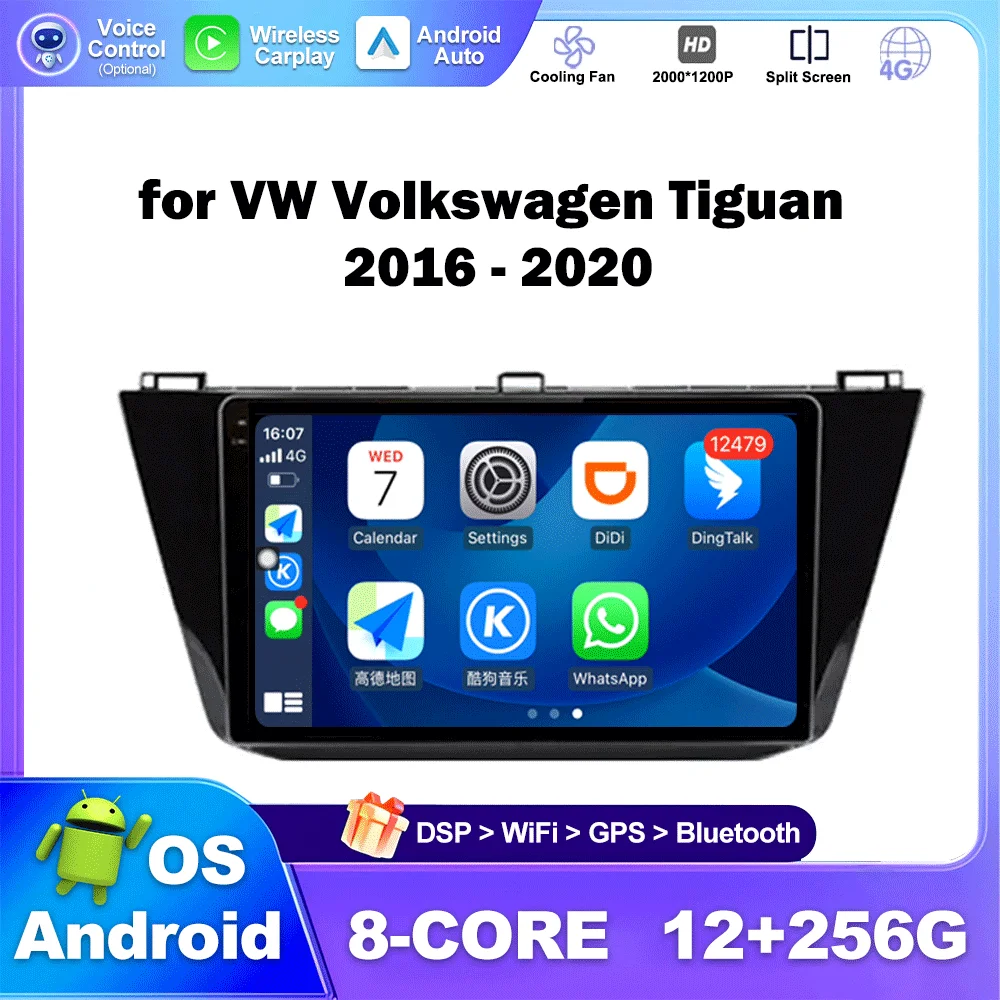 

for VW Volkswagen Tiguan 2 2016 - 2020 Car Radio Video Multimedia Player GPS Navigation WiFi DSP Stereo BT Head Unit Autoradio