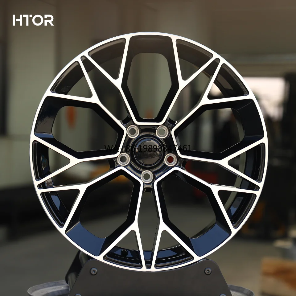 

HTOR 19 20 21 22 Inch 5x112 5x114.3 Forged Aluminum Car Rims Wheels Gloss Black Machined Face Good Quality for A8 X5 G63 G30