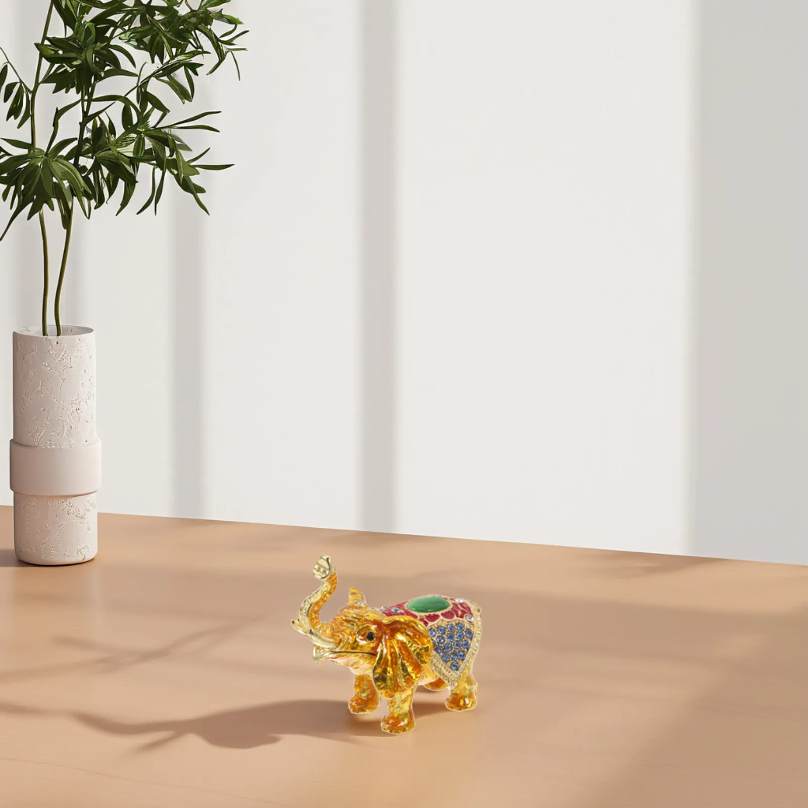 

Шкатулка для украшений в форме слона с блестящими стразами, из цинкового сплава, многофункциональный органайзер для колец и серег, футляр для хранения мелочей, декор для дома