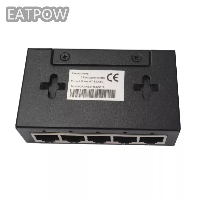 EATPOW-conmutador de red de 5 puertos, conmutador de 10/100/1000mbps, carcasa de Metal, diseño Mini, conmutador de red de escritorio, conmutador de red gigabit de 5 puertos