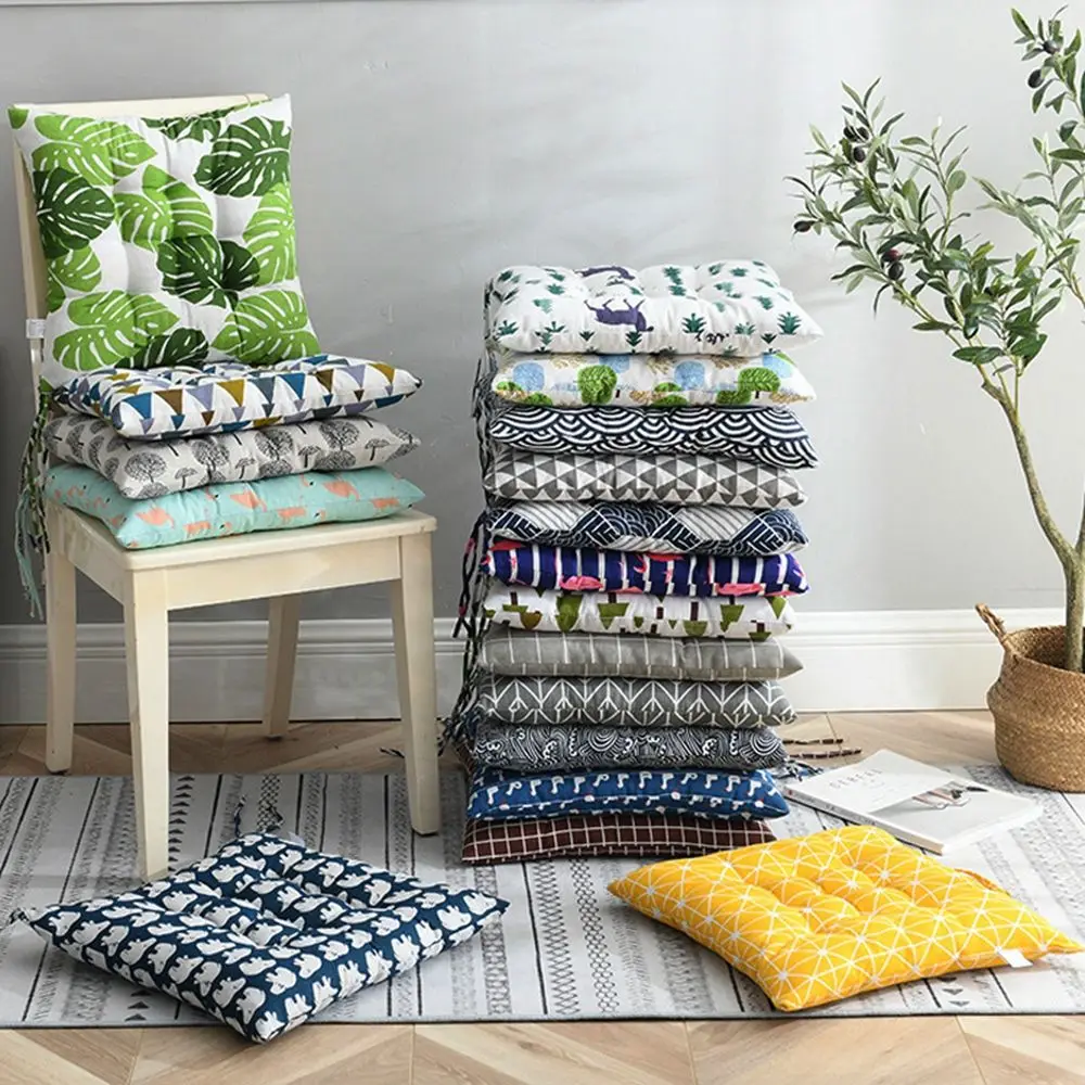 Cotton Office Computer Square Backrest Pillow Printed Stool Cushions Buttocks Chair Cushion Chairs Protective Mat