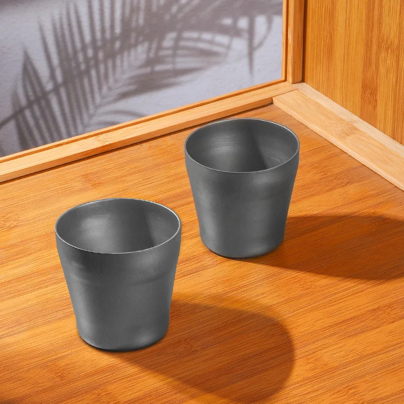 200ml Pure Titanium Coffee Cup,Single-layer Thickened,Antibacterial And Preservative,Anti-mold,Outdoor Travel Beer Mug/Water Cup