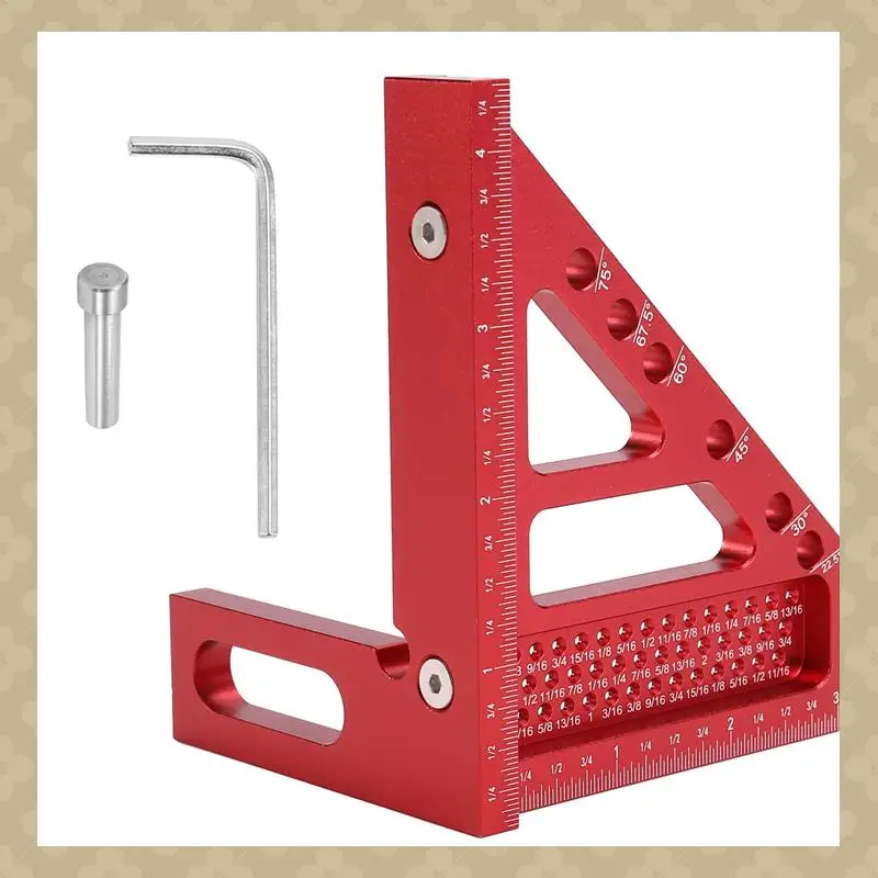 เครื่องมือวัด AB45 ไม้ฉากวัดมุม โปรแทรกเตอร์ ทำจากอลูมิเนียมอัลลอยด์ พร้อมเดือยและเครื่องมือเขียนเส้น