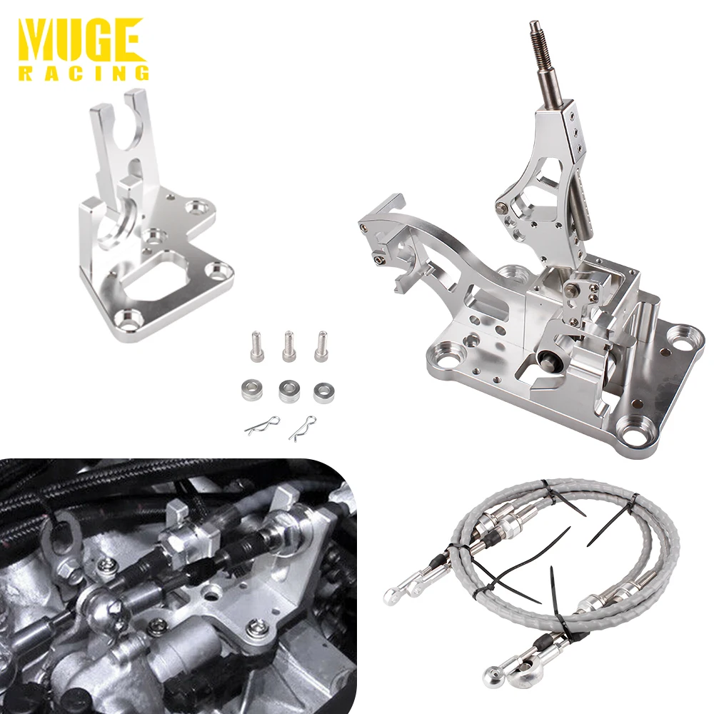 MUGE-New Shifter Box Shifter Cables Trans Bracket Shifter Linkage For K20 K24 K Swap EG EK K-Series Civic Crx SFN058+SFN087