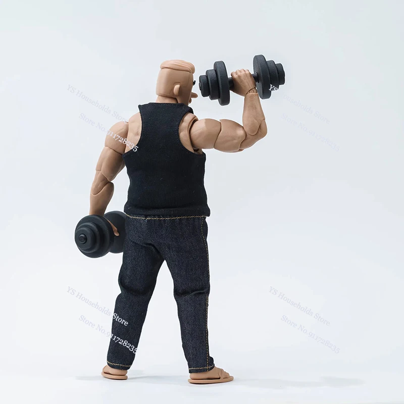 

Nottays 1/12 Middle-age Man Figure T-shirt Vest Jeans Tactial Pants Clothes Accessory For 6inch Strong Soldier Body Decoration