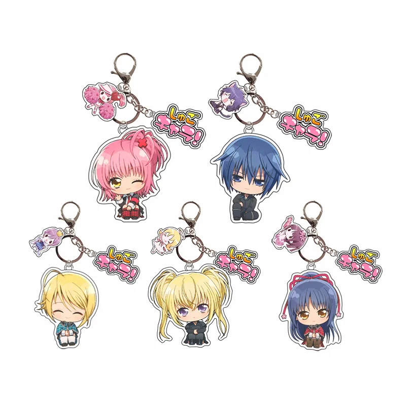 Anime Cartoon Shugo Chara Hinamori Amu Acrylic Keychain Keyring Backpack Pendant Hanging Ornaments Collect Decoration Girls Gift