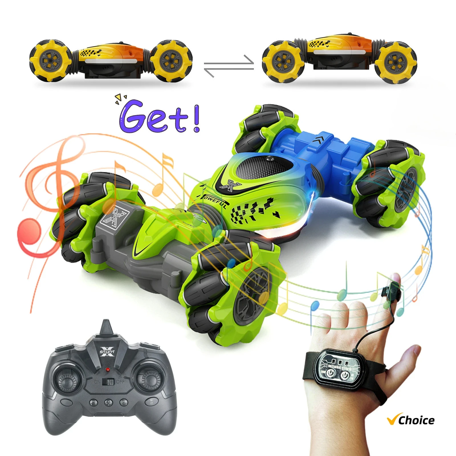 

4WD RC Stunt Car 2,4G Радио с батареей 1/2/3 Автомобили с дистанционным управлением RC Часы Датчик жестов Вращение Электронные игрушки Подарки