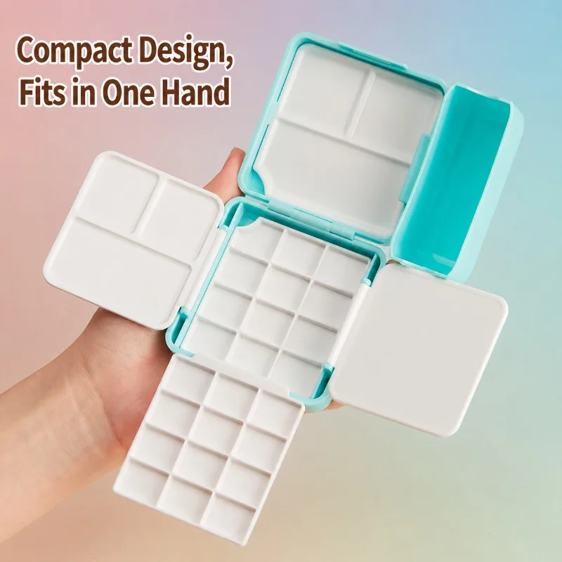 Mini Empty Watercolor Paint Box 12 24 Grids Portable Flip Lid Travel Pigment Storage Case Compact Solid Subdivision Container
