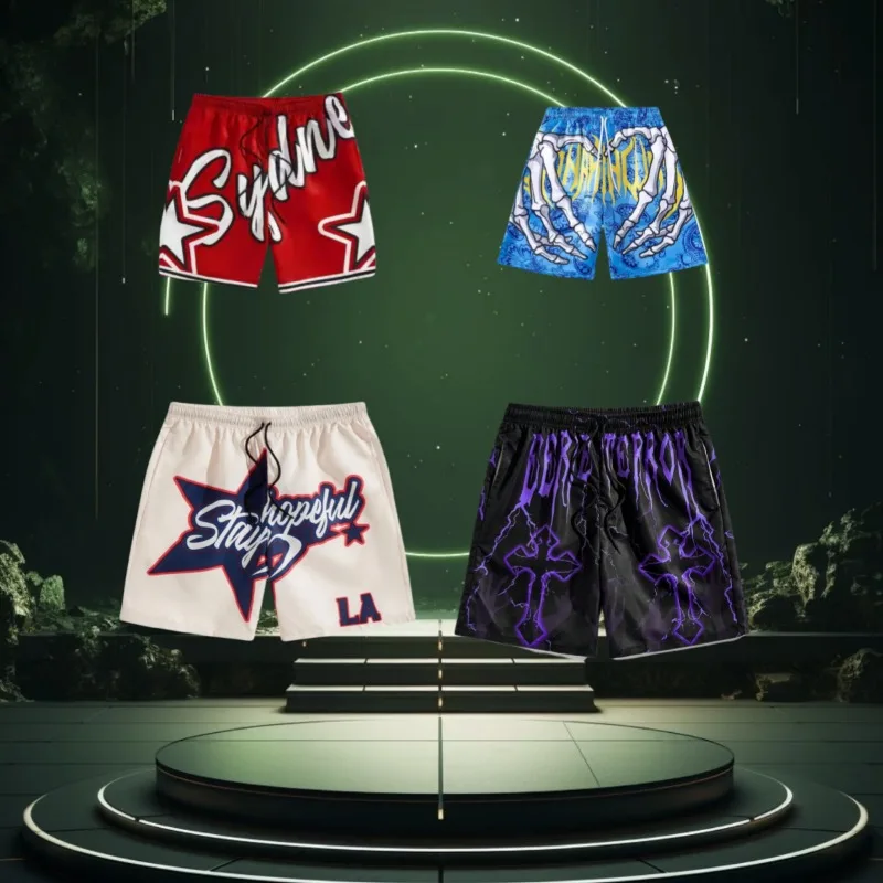 

2024 Summer New Beach Shorts Casual Men's 3D Printing Breathable and Comfortable Trendy Moto Quick Drying Hoe Sale New Men