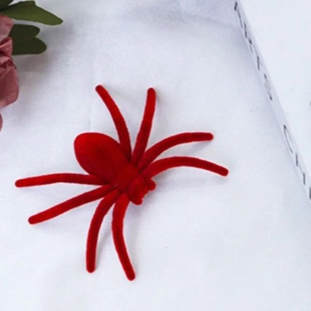 10PCS Mini Halloween Plush Spider Simulation Realistic Fake 3D Spider Toy Scary Artificial Spider Halloween Party Decor