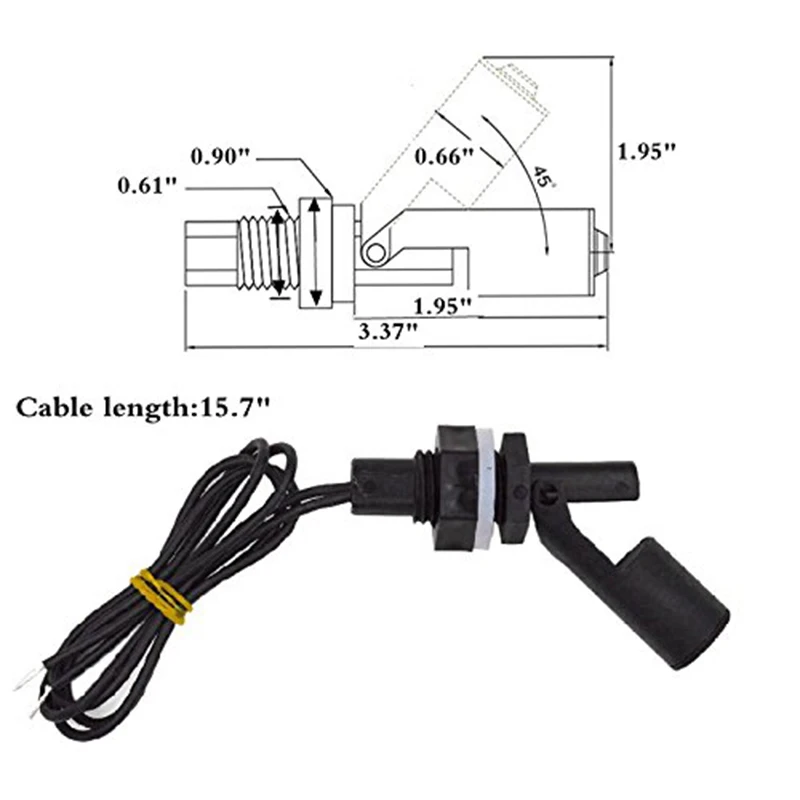 6 Pieces Side Mounted Horizontal Liquid Float Switch Water Level Sensor