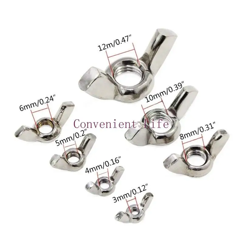 L1EE ステンレス鋼蝶ナットファスナー部品蝶ナット 3/4/5/6/8/10/12 センチメートル 100 個