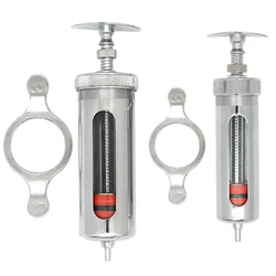 Farm Animal Syringe Pig Cattle Sheep Injector Vet Tools Farm Supplies Reusable Veterinary Stainless Steel Syringe Hypodermic