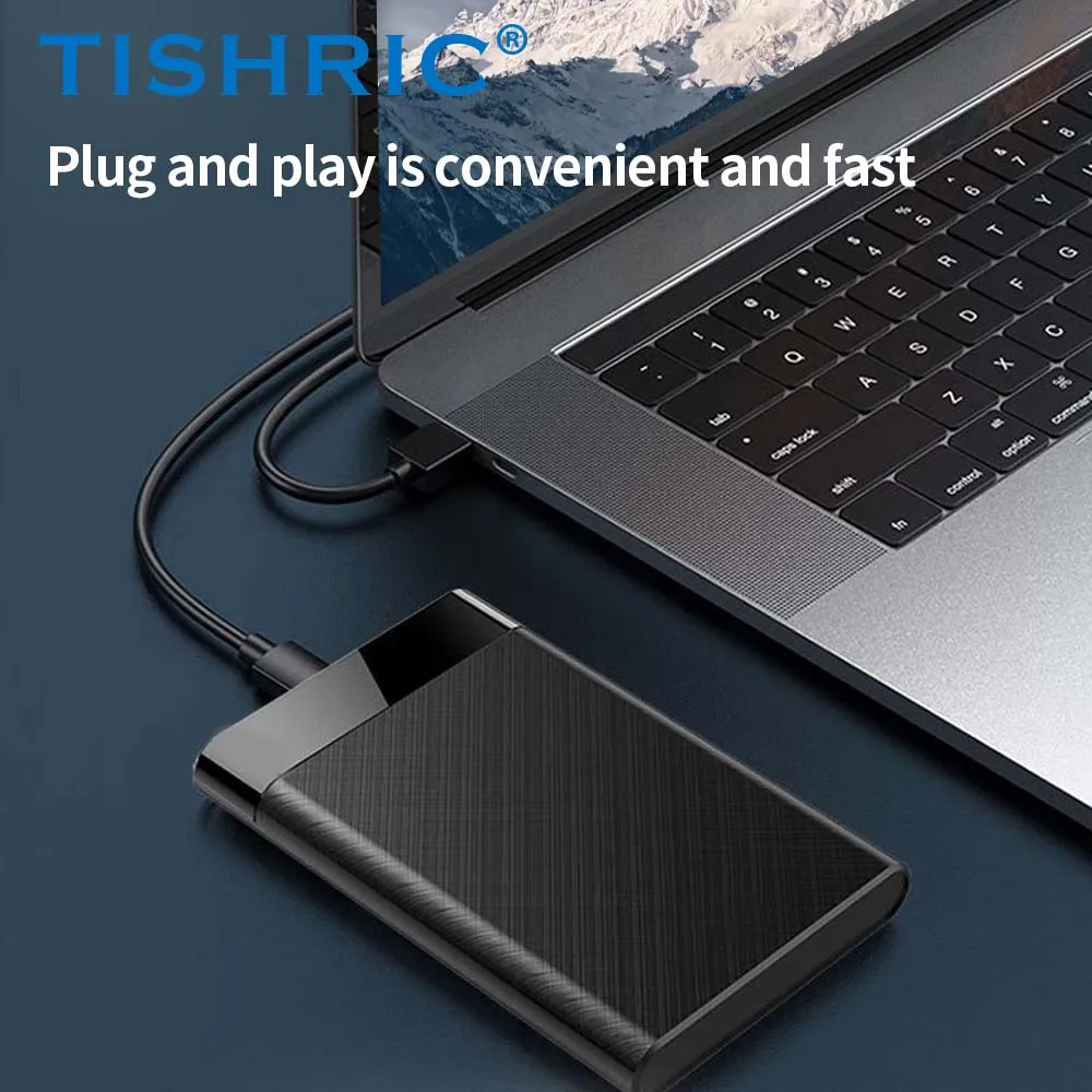 TISHRIC-funda HD externa SSD de 2,5 pulgadas, Sata a Usb 3,0/carcasa de disco duro tipo C/caja/carcasa de hasta 5Gbps