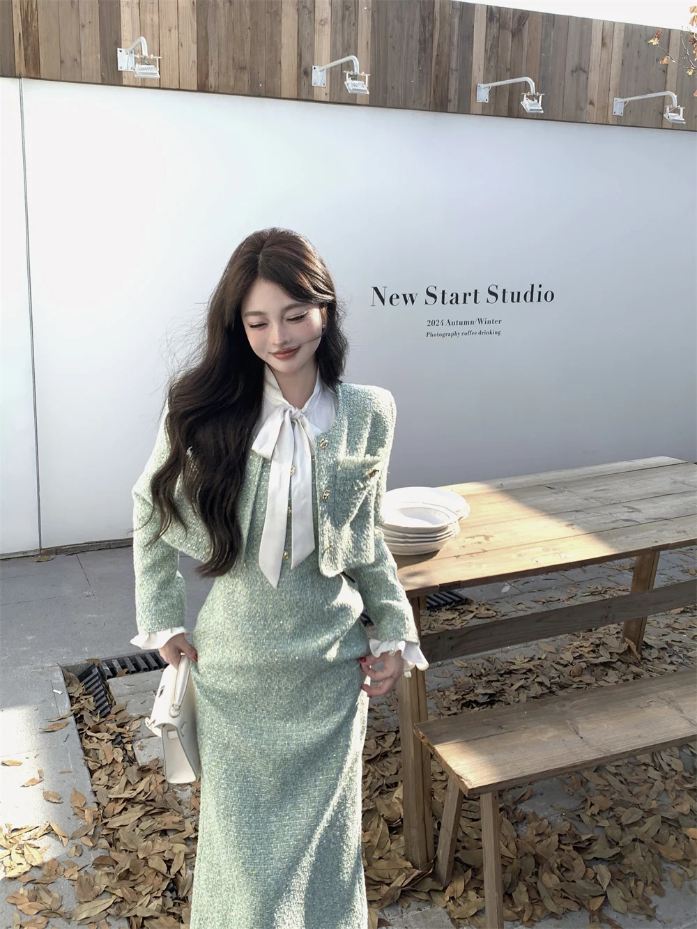 

Sle Winter Outfit Vintage Lady Dr Women's Light Maturi Sense High-End Feeling Ele Clothing Set Two-Piece