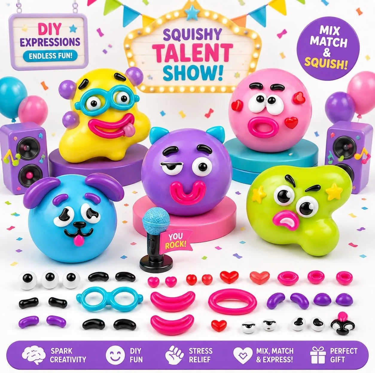 Hundegesicht-Squishy-Spielzeug, weich, formbar, niedlich, langsam aufsteigend, Quetschspielzeug, entspannendes sensorisches Fidget-Spielzeug für Erwachsene, Zuhause, Büro, Spiel, Geschenk ﻿ – Detail 6