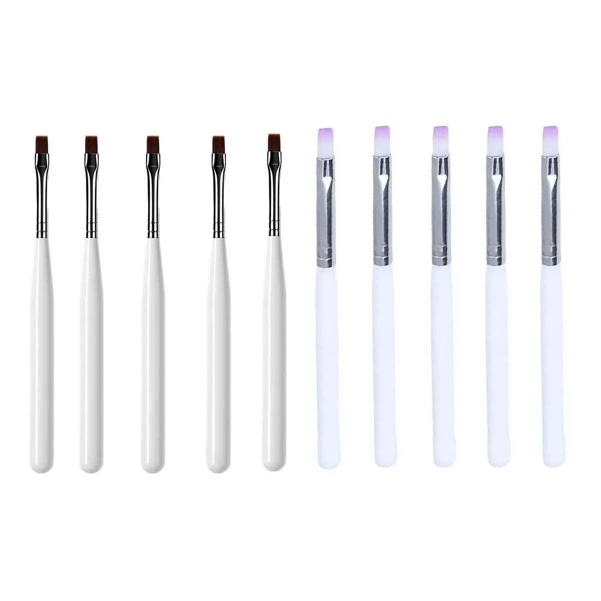 1-10Pcs Gel Nail Art Brush Set - For Tips Builder, Overlay, Sculpting, Poly Gel & Extensions Nail Brush for Salon Home DIY