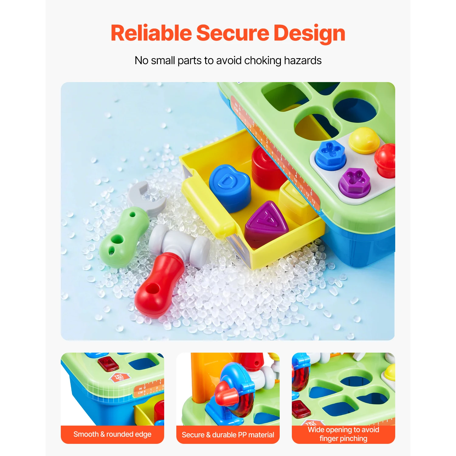 SucceBuy Musikalische Werkbank für Kinder, Spielzeug für Babys, Rollenspiel-Werkzeugset mit Licht und Geräuschen, Lernwerkbank für Kinderspielzeug, Geschenke