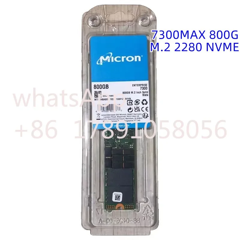 Original For Micron 7300MAX 800G 400G M.2 2280 NVME Enterprise Solid State Drive SSD