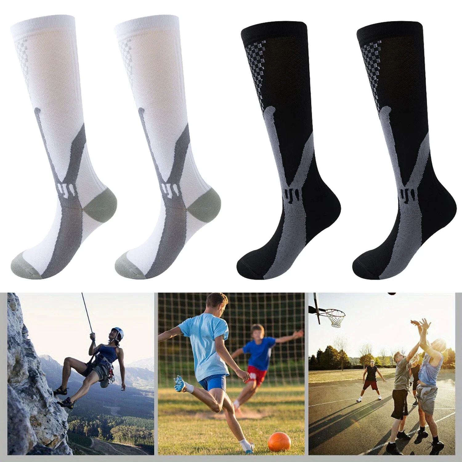 1 Pair Men Women Compression Socks 20-30mmHg Pain Relief Calf Leg Foot Support Stocking