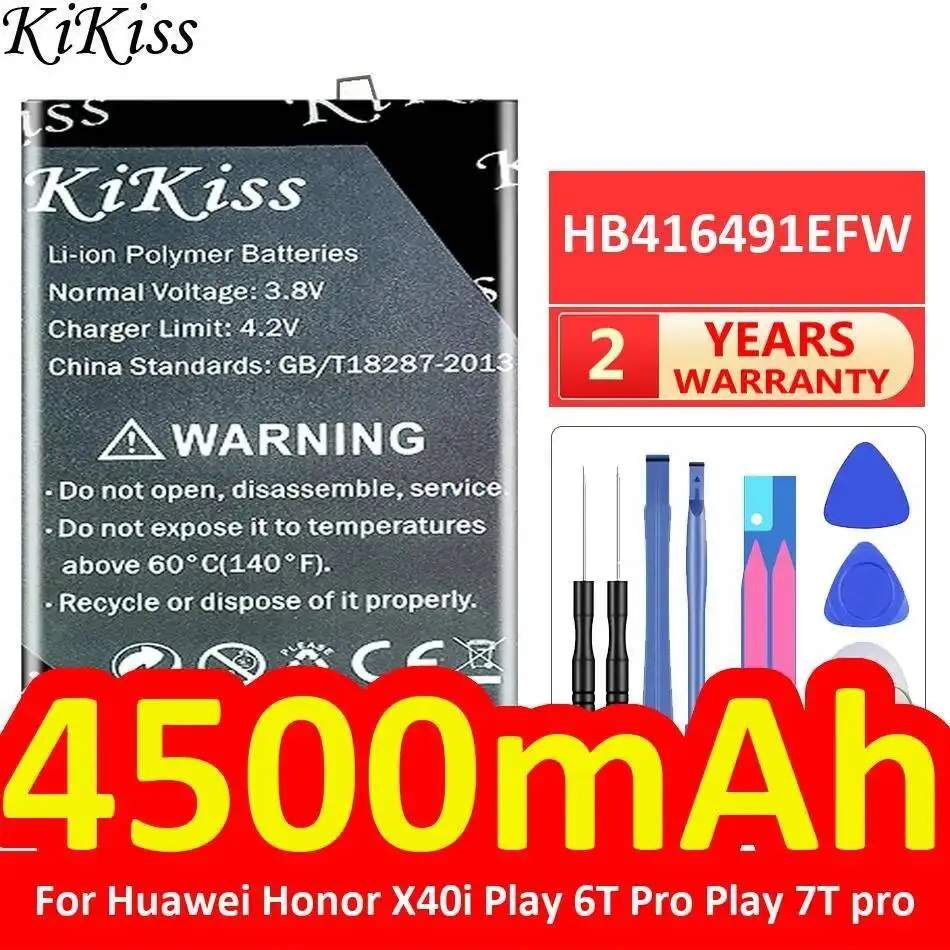 Mobile Phone Battery Long-Lasting HB416491EFW For Huawei Honor X40i Play 6T Pro 7T 4500Mah High Compatibility
