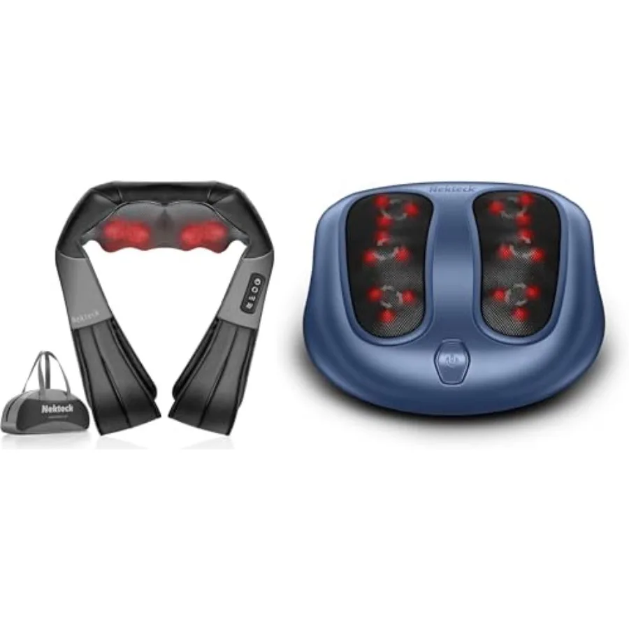 

Nekteck Shiatsu Neck and Back Massager with Soothing Heat and Storage Bag Shiatsu Foot Massager