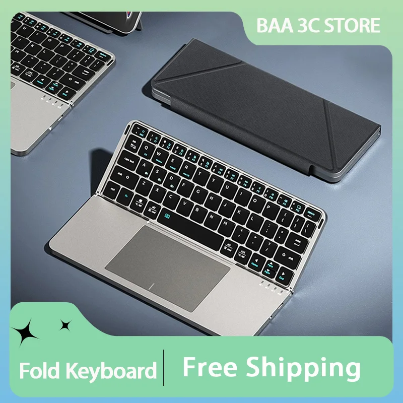 

YIRF Fold Miaokong магнитная клавиатура для iPad, беспроводная Bluetooth, портативная сенсорная панель, кронштейн для ноутбука, компьютера, аксессуары для iPad