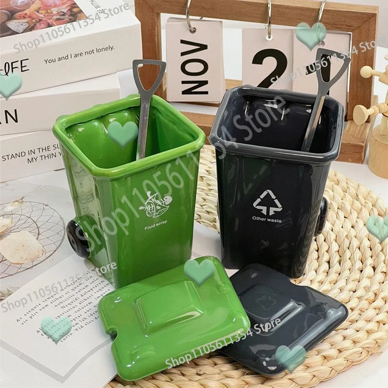 400ml Creative Trash Can Ceramic Mug Ins High Aesthetic Mugs Birthday Funny Gift Dormitory Student